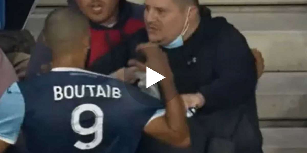 Video: Astonishing scenes as Le Havre star Boutaib sent off for squaring up to FURIOUS fan