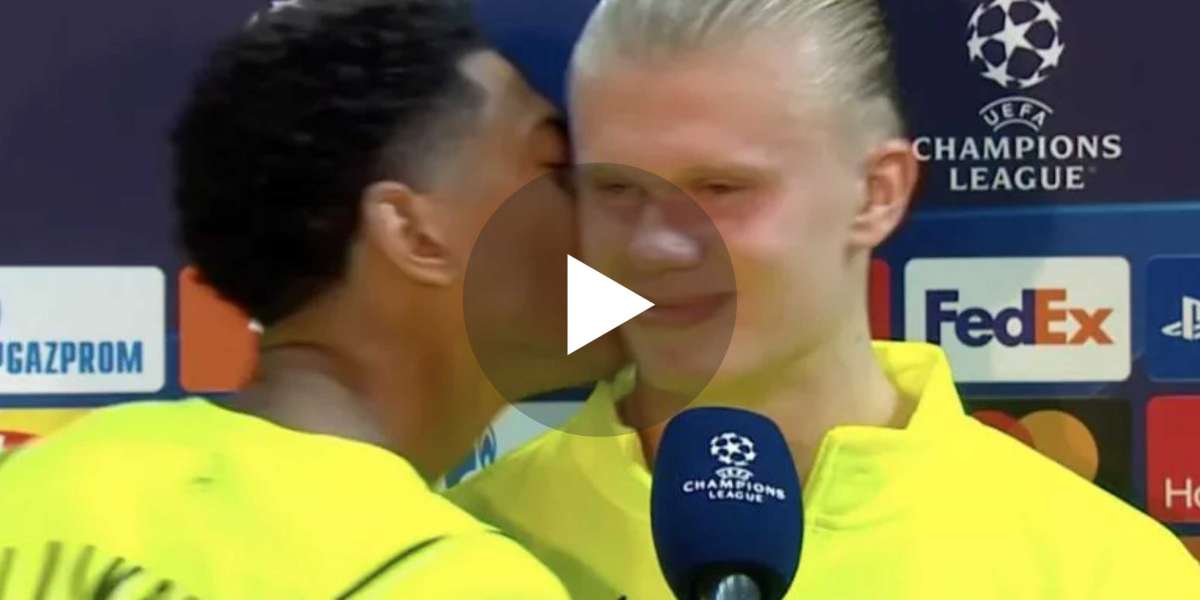 (Video) Jude Bellingham kisses Erling Haaland during post-match interview