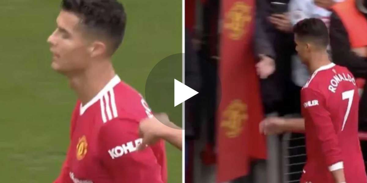 (Video) Cristiano Ronaldo visibly frustrated as he storms down the tunnel after Man United drop points