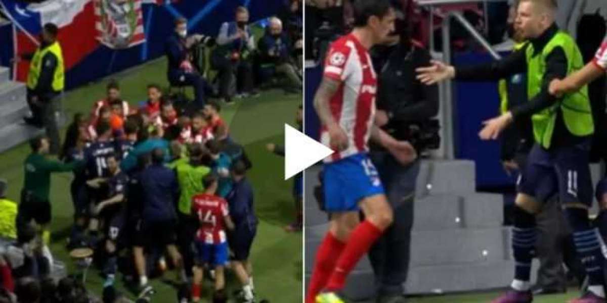 Video: Atletico Madrid vs Manchester City devolves into a massive brawl, and Felipe is sent off.