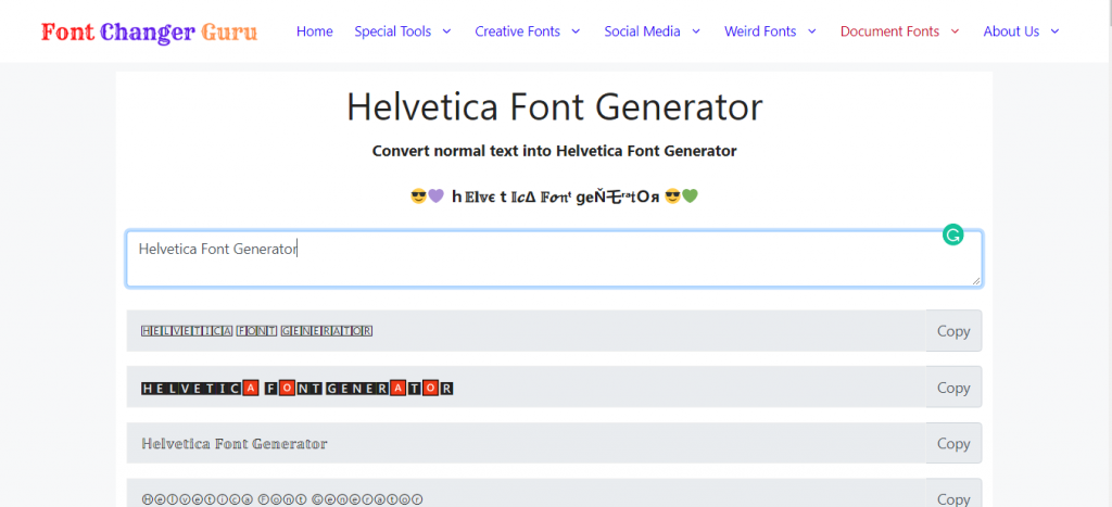 Helvetica Font Generator ?Ø?? άｎᗪ ?αŜ丅ⓔ | Font Changer Guru