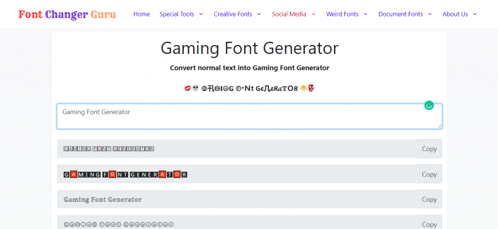 Gaming Font Generator cＯＰ? Ａ?๔ ℙαｓ?ε ?? | Font for Gaming | Font Changer Guru
