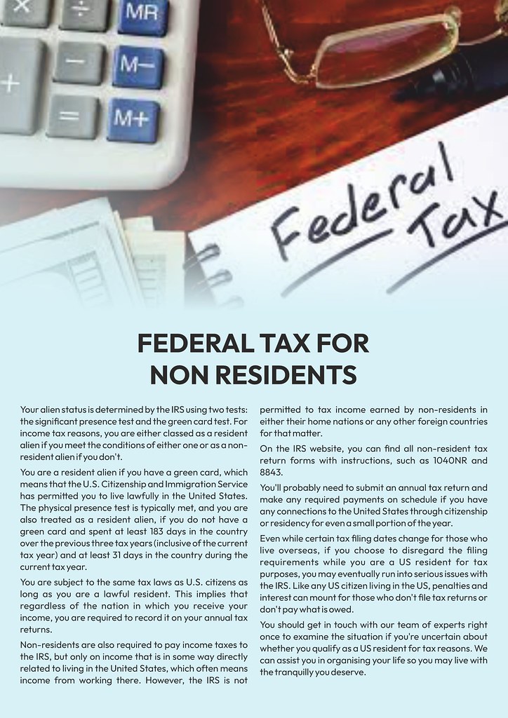 Federal tax for non residents | Because of the complicated n… | Flickr