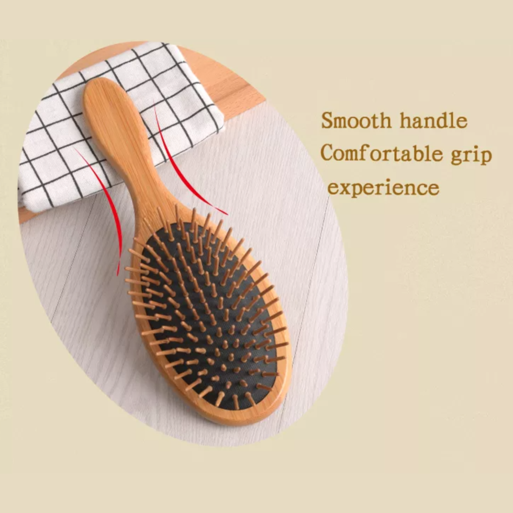 Natural Bamboo Wood Paddle Hairbrush - Bienergo