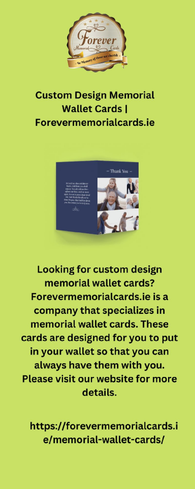Custom Design Memorial Wallet Cards | Forevermemorialcards.ie | edocr