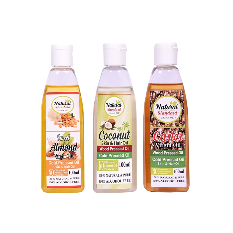 Buy Castor, Almond and Coconut Oil for Hair - AQJ NATURAL PRODUCTS