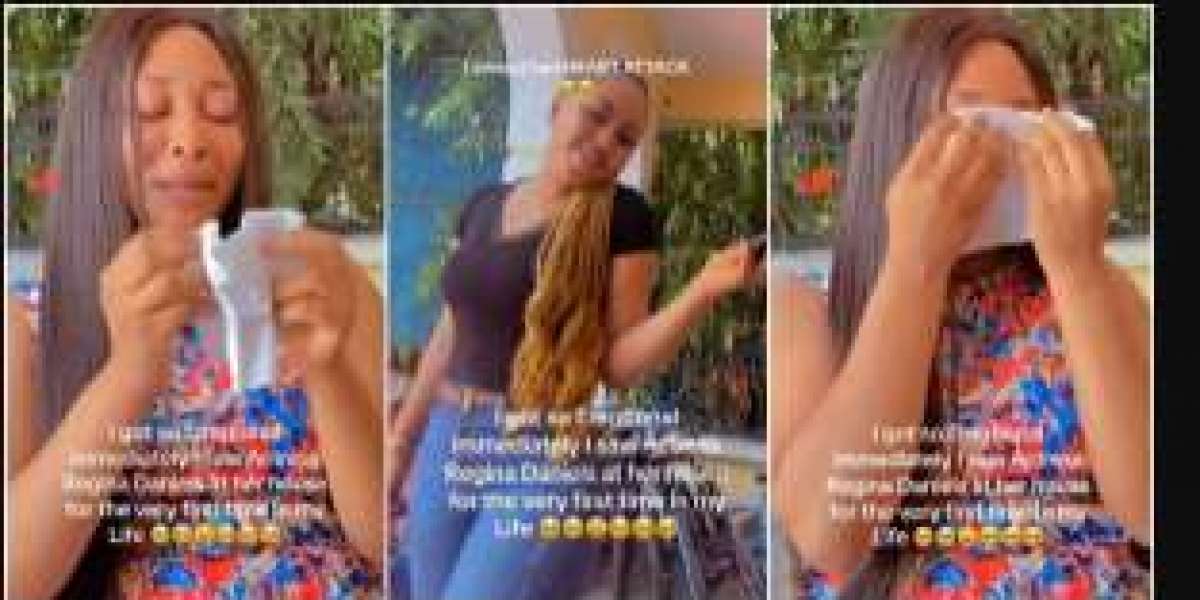 “I almost had a heart attack” – Lady cries a river as she meets Regina Daniels for the first time -VIDEO