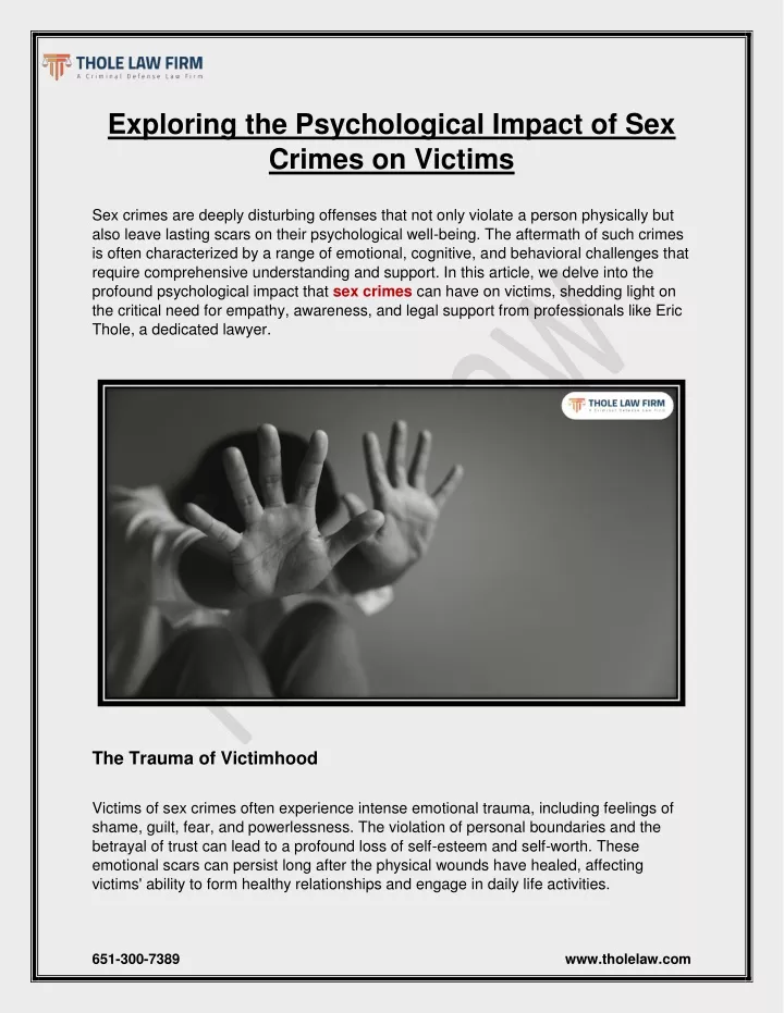 PPT - Exploring the Psychological Impact of Sex Crimes on Victims PowerPoint Presentation - ID:12406884