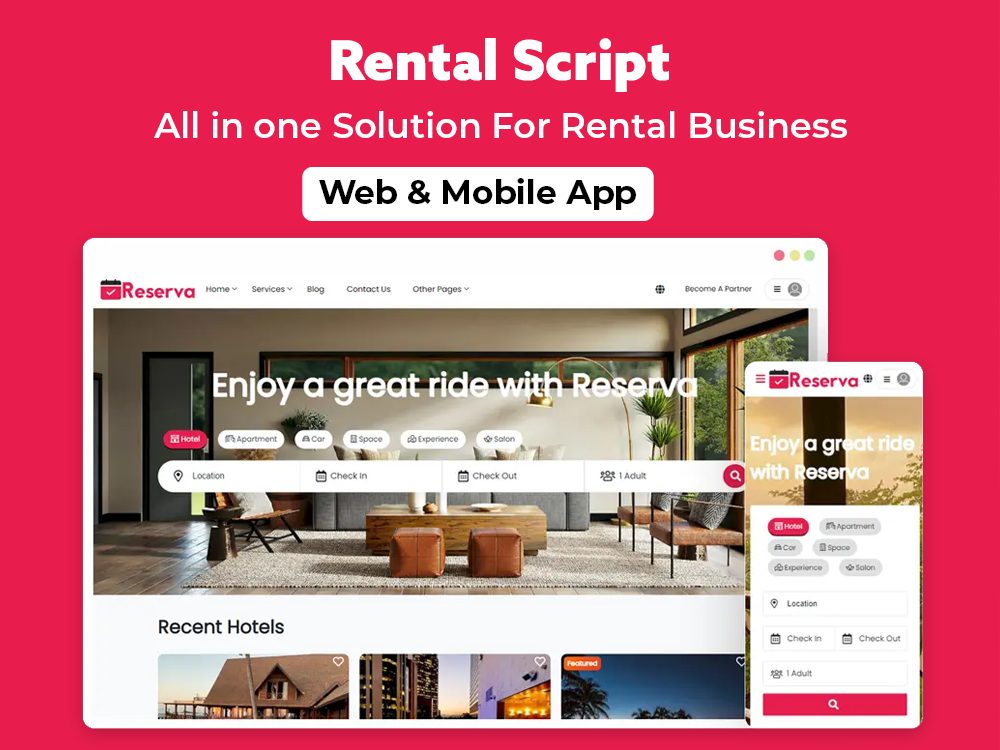 Rental Script | All in one Booking and Rental Script - Reserva